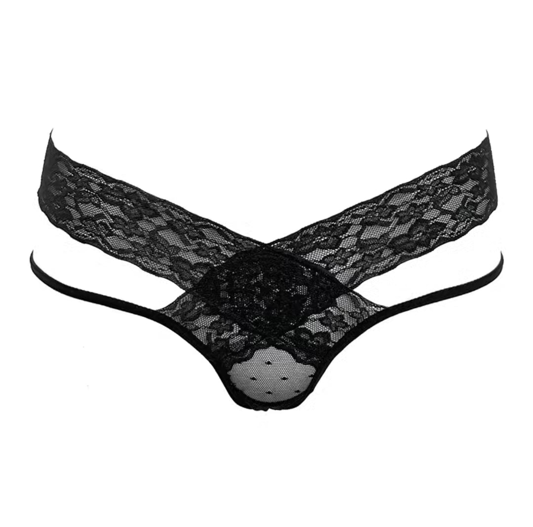 Lace Cross Thong