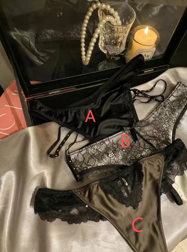 Elegant satin Lace Thong