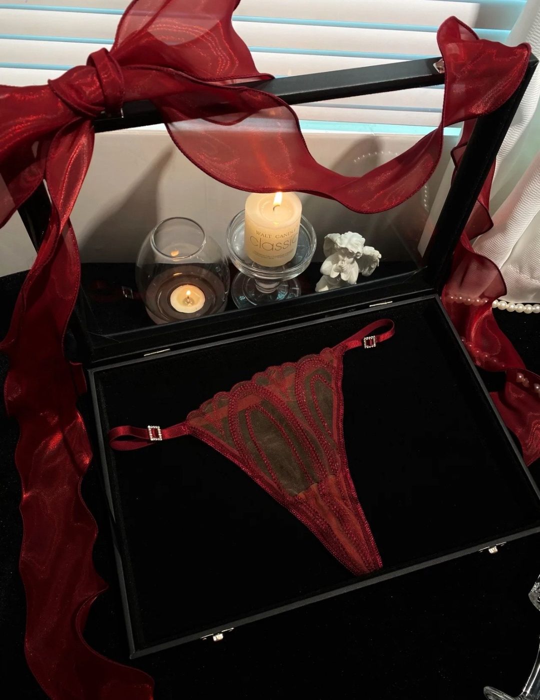 Wine Red Lace Thong – Elegant See