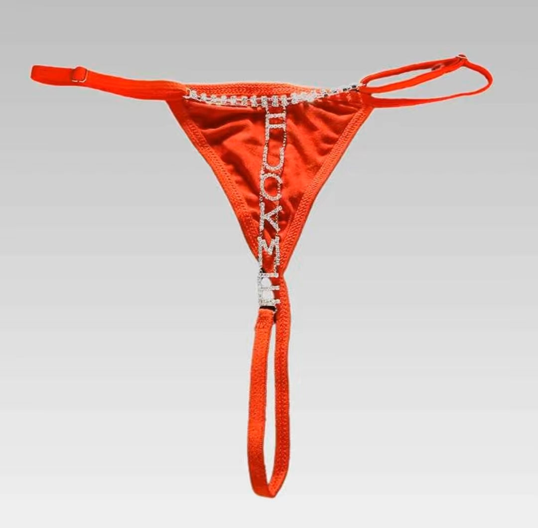 Crystal Rhinestone G-String – Sparkly Letter Thong for Women