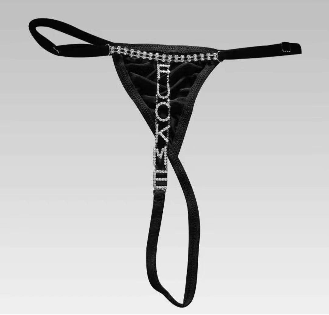 Crystal Rhinestone G-String – Sparkly Letter Thong for Women