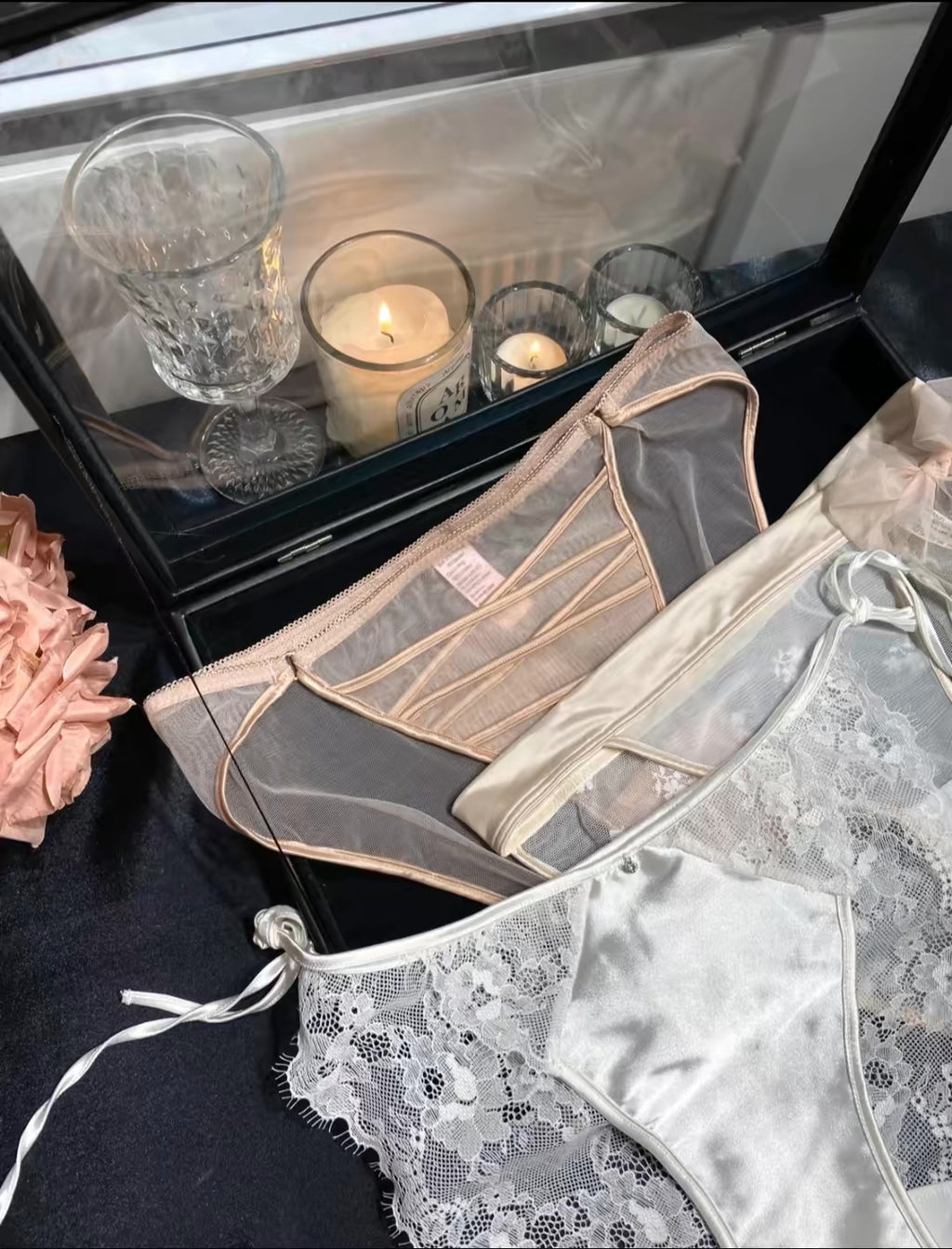 White Floral Lace Thong